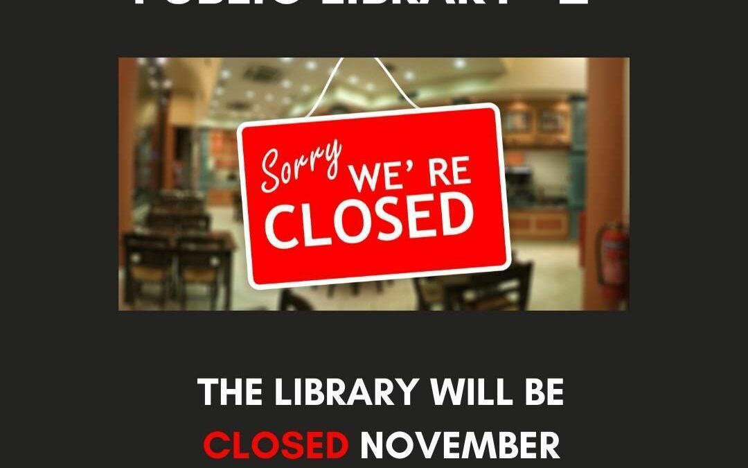Library Closed November 3 & 4 for Staff Training
