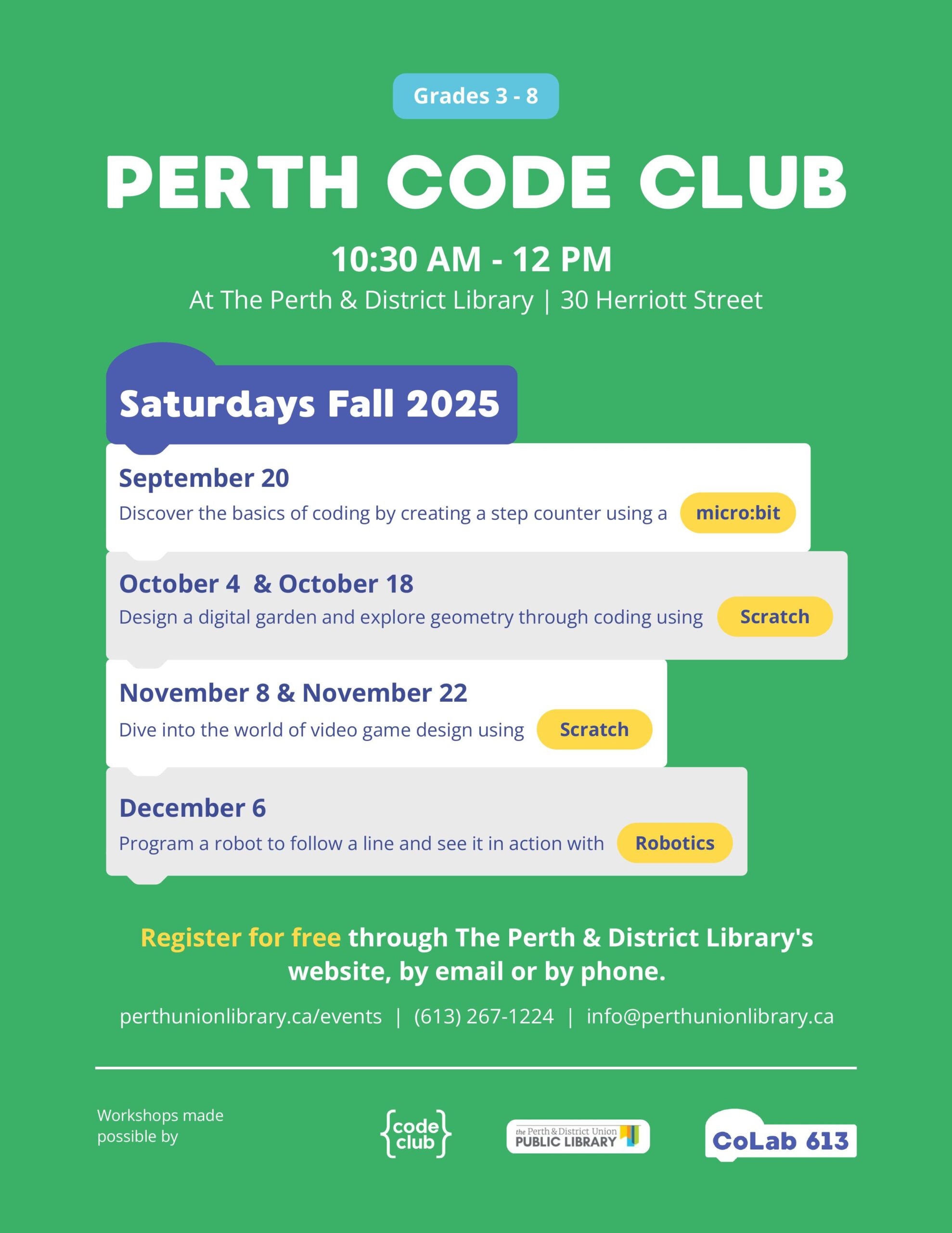 Perth Code Club Fall 2025 (4) (1) Perth Code Club this fall